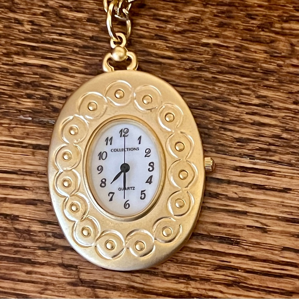 Concepts Collections Fashion Jewelry Long Quartz Watch Necklace - gold w/ pearls
